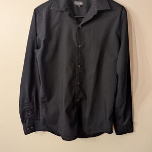 Van Heusen Black Dress Shirt Slim Fit S/P 14-14.5